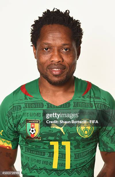 Jean Makoun of Cameroon poses during the official FIFA World Cup 2014 portrait session on June 9, 2014 in Vitoria, Brazil.