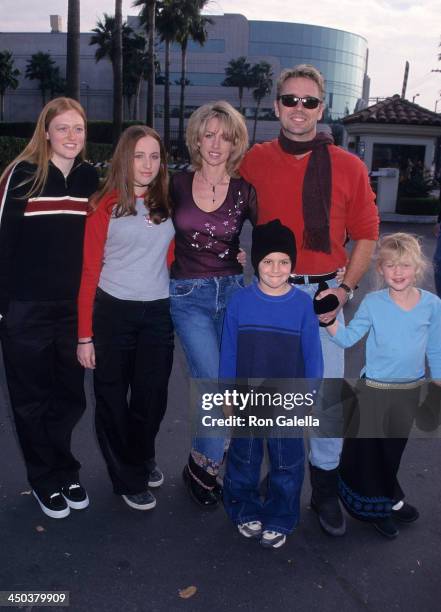 Actor John Schneider, wife Elly Castle, stepdaughter Leah Castle, son Chasen Schneider and daughter Karis Schneider attend the "Snow Day" Hollywood...