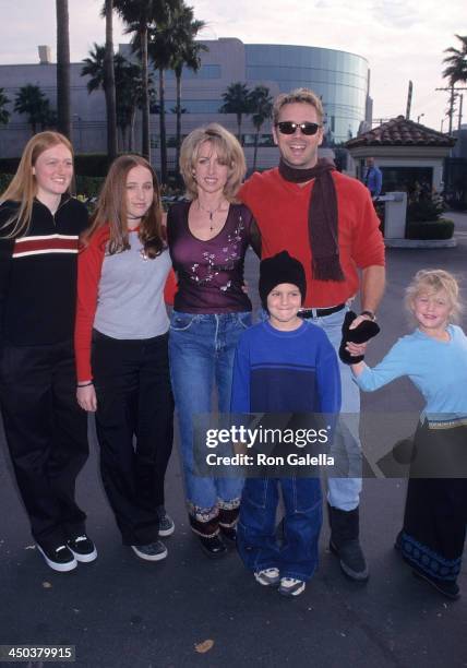 Actor John Schneider, wife Elly Castle, stepdaughter Leah Castle, son Chasen Schneider and daughter Karis Schneider attend the "Snow Day" Hollywood...