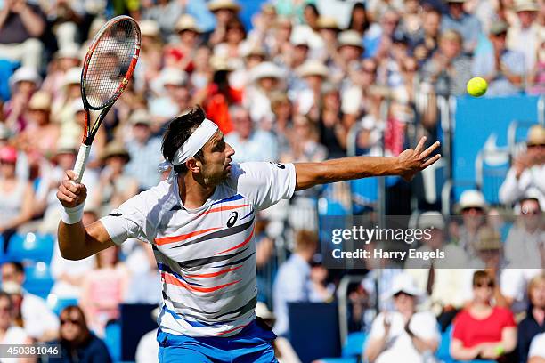 Marinko Matosevic of Australia celebrates victory over Marin Cilic of Croatia during their Men's Singles match on day two of the Aegon Championships...