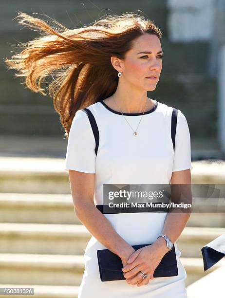 Catherine, Duchess of Cambridge attends the Ben Ainslie Racing America's Cup Launch Event at the National Maritime Museum in Greenwich on June 10,...