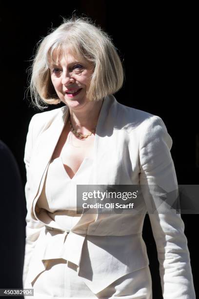 Home Secretary Theresa May leaves Number 10 Downing Street after attending the weekly Cabinet meeting on June 10, 2014 in London, England. British...