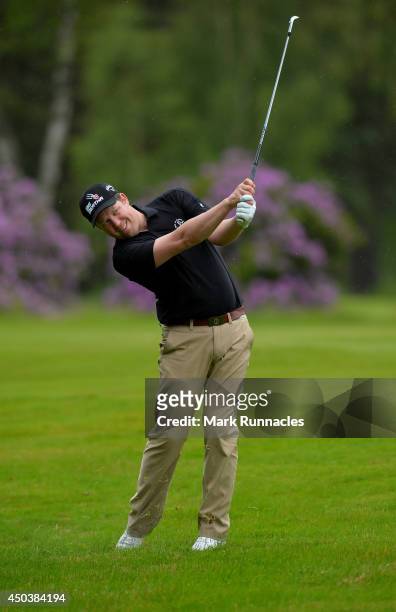 June 10 : Ross Harrower of Boat of Garten Golf and Tennis Club on the 17th fairway during the Lombard Trophy - Scotland Regional Qualifier at...