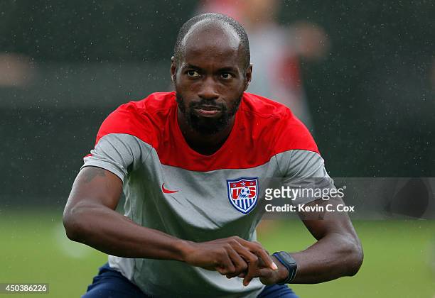 DaMarcus Beasley of the United States works during their training session at Sao Paulo FC on June 10, 2014 in Sao Paulo, Brazil.