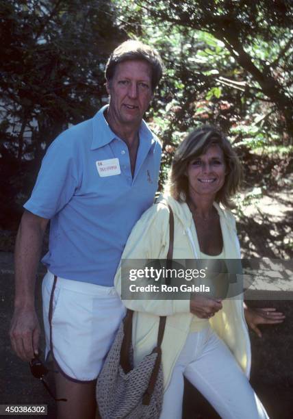 Personality David Hartman and wife Maureen Downey attend the 10th Annual Robert F. Kennedy Pro-Celebrity Tennis Tournament on August 21, 1981 at the...