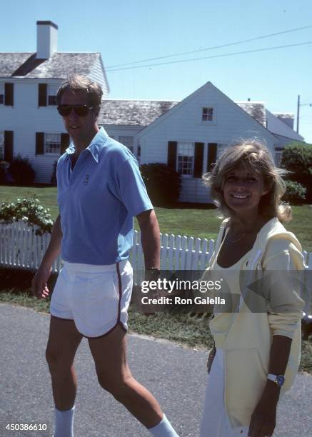 Personality David Hartman and wife Maureen Downey attend the 10th Annual Robert F. Kennedy Pro-Celebrity Tennis Tournament on August 21, 1981 at the...