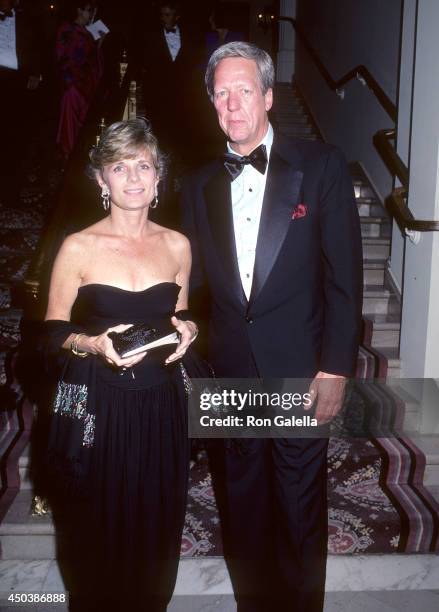 Personality David Hartman and wife Maureen Downey attend Barbara Walters and Merv Adelson's Four Month Wedding Anniversary Celebration on September...