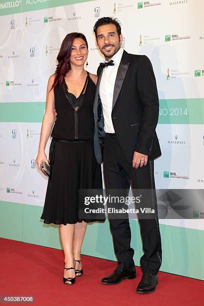 Edoardo Leo and Laura Marafioti attend the David Di Donatello Awards Ceremony at the Dear Studios on June 10, 2014 in Rome, Italy.