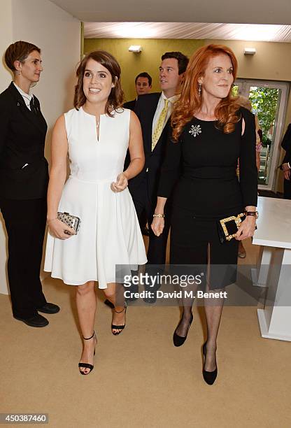 Princess Eugenie of York and Sarah Ferguson, Duchess of York, attend the Art Antiques London Gala Evening in aid of Children In Crisis at Kensington...