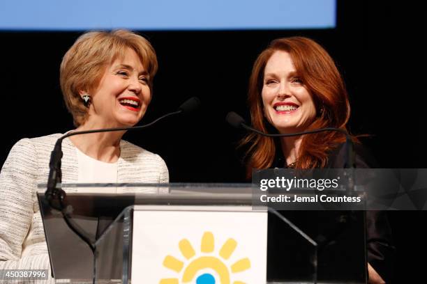 Jane Pauley and Julianne Moore speak onstage at the 2014 Children's Health Fund annual gala on June 9, 2014 in New York City.