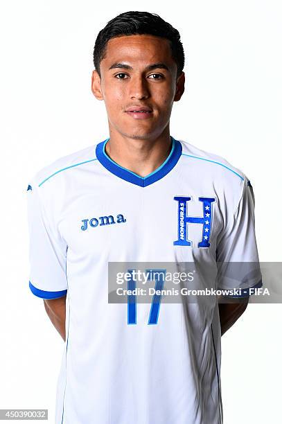 Andy Najar of Honduras poses during the Official FIFA World Cup 2014 portrait session on June 10, 2014 in Porto Feliz, Brazil.