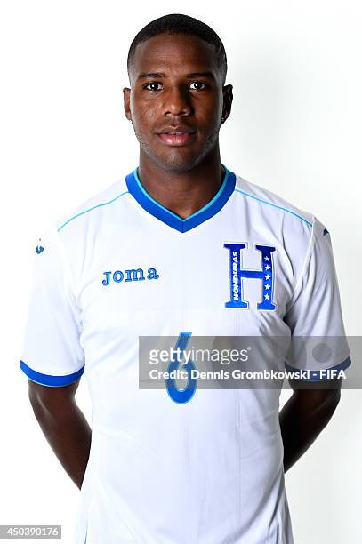 Juan Carlos Garcia of Honduras poses during the Official FIFA World Cup 2014 portrait session on June 10, 2014 in Porto Feliz, Brazil.