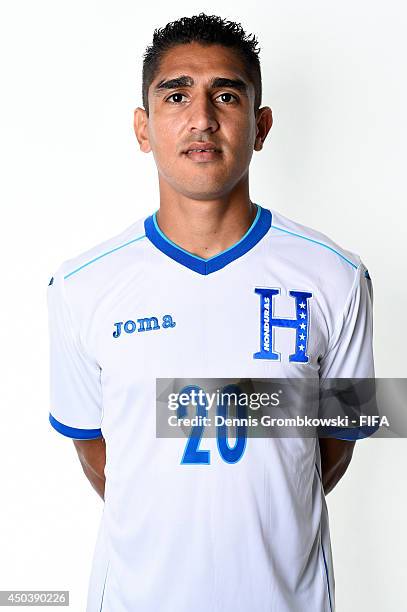 Jorge Claros of Honduras poses during the Official FIFA World Cup 2014 portrait session on June 10, 2014 in Porto Feliz, Brazil.