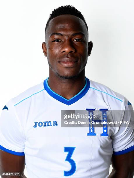 Maynor Figueroa of Honduras poses during the Official FIFA World Cup 2014 portrait session on June 10, 2014 in Porto Feliz, Brazil.