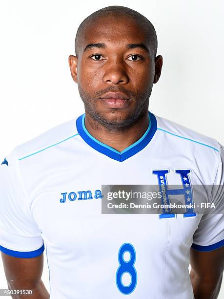 Wilson Palacios of Honduras poses during the Official FIFA World Cup 2014 portrait session on June 10, 2014 in Porto Feliz, Brazil.