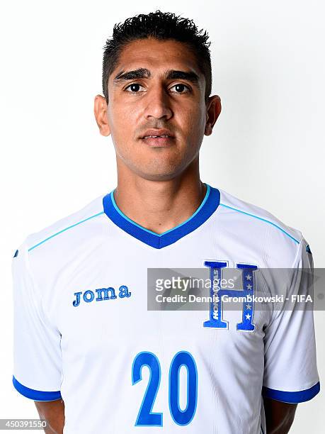 Jorge Claros of Honduras poses during the Official FIFA World Cup 2014 portrait session on June 10, 2014 in Porto Feliz, Brazil.