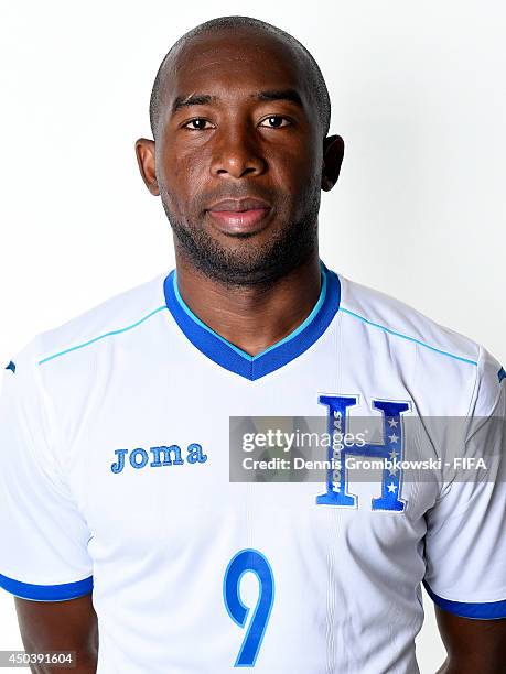 Jerry Palacios of Honduras poses during the Official FIFA World Cup 2014 portrait session on June 10, 2014 in Porto Feliz, Brazil.