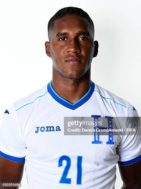 Brayan Beckeles of Honduras poses during the Official FIFA World Cup 2014 portrait session on June 10, 2014 in Porto Feliz, Brazil.