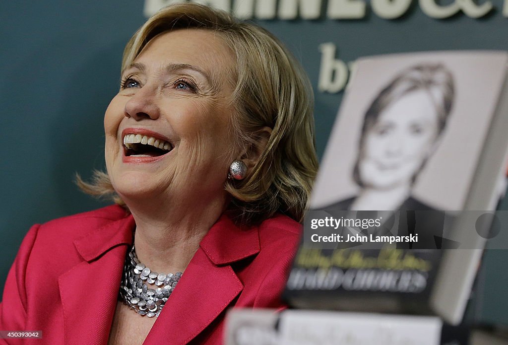 Hillary Rodham Clinton Signs Copies Of Her Memoir "Hard Choices"
