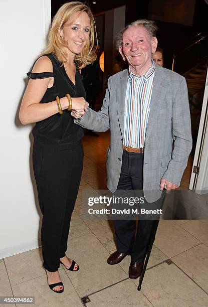 Kate Pakenham and writer Brian Friel attend an after party following the press night performance of "Fathers and Sons" at The Hospital Club on June...