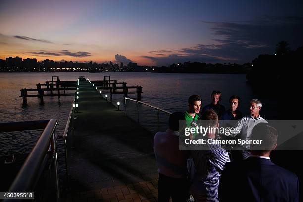 Dario Vidosic of the Socceroos is interviewed during an Australian Socceroos media session at Hotel Ilha do Boi on June 10, 2014 in Vitoria, Brazil.