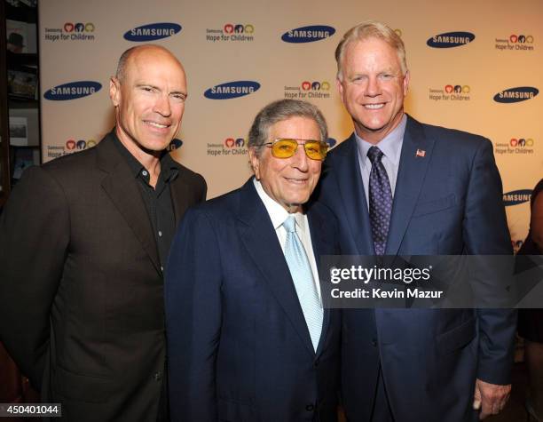 Mark Messier, Tony Bennett and Boomer Esiason attend the Samsung Hope For Children Gala 2014 on June 10, 2014 in New York City.