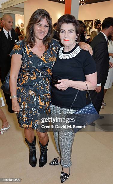 Tracey Emin and Sandra Esquilant attend the Art Antiques London Gala Evening in aid of Children In Crisis at Kensington Gardens on June 10, 2014 in...