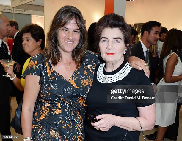 Tracey Emin and Sandra Esquilant attend the Art Antiques London Gala Evening in aid of Children In Crisis at Kensington Gardens on June 10, 2014 in...