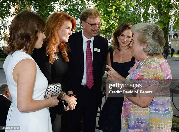 Princess Eugenie of York, Sarah Ferguson, Duchess of York, Alasdair Haynes, Alexandra Buxton and guest attend the Art Antiques London Gala Evening in...
