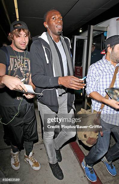 November 17: Usain Bolt is seen on November 17, 2013 in Los Angeles, California.