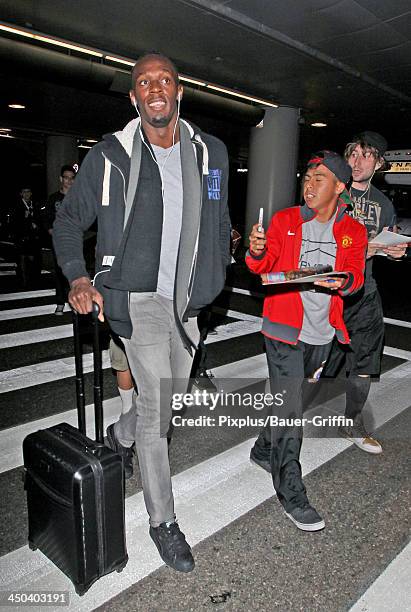 November 17: Usain Bolt is seen on November 17, 2013 in Los Angeles, California.