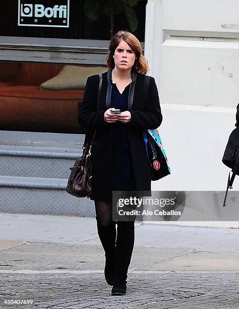 Princess Eugenie of York is seen in SoHo on November 18, 2013 in New York City.