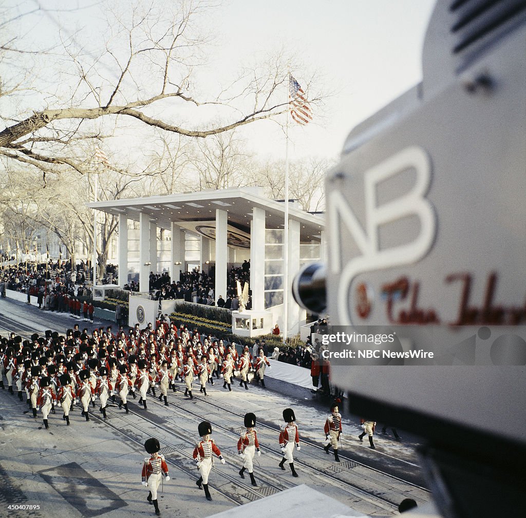 Jfk Inauguaration Marchers in the inaugural parade during the Inauguration of President ...