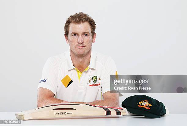 George Bailey of Australia poses during an Australian Test Player Portrait Session on November 19, 2013 in Brisbane, Australia.