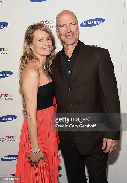 Kim Clark and former pro hockey player Mark Messier attend the 13th Annual Samsung Hope For Children Gala at Cipriani Wall Street on June 10, 2014 in...