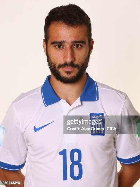 Ioannis Fetfatzidis of Greece poses during the official FIFA World Cup 2014 portrait session on June 10, 2014 in Aracaju, Brazil.