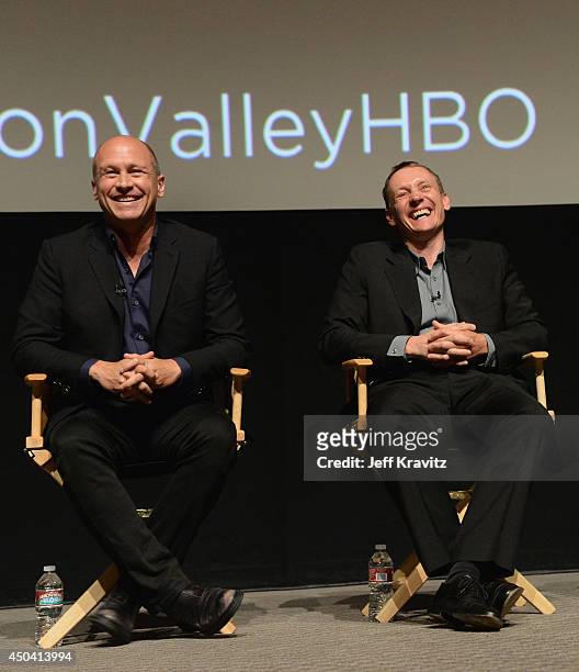 Creator Mike Judge and producer Alec Berg attend the HBO "Silicon Valley" FYC screening event on June 10, 2014 in North Hollywood, California.