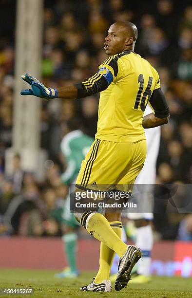 Austine Ejide of Nigeria during the international friendly match between Italy and Nigeria at Craven Cottage on November 18, 2013 in London, England.