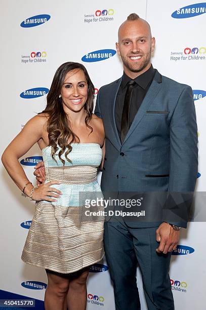 Mark Herzlich and Danielle Conti attend the 13th Annual Samsung Hope For Children Gala at Cipriani Wall Street on June 10, 2014 in New York City.
