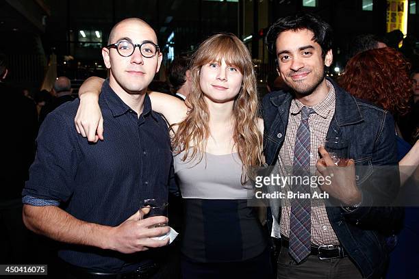 Actor Gideon Patinkin, Playwright Annie Baker and Raky Sastri attends The 2013 Steinberg Playwright "Mimi" Awards presented by The Harold and Mimi...