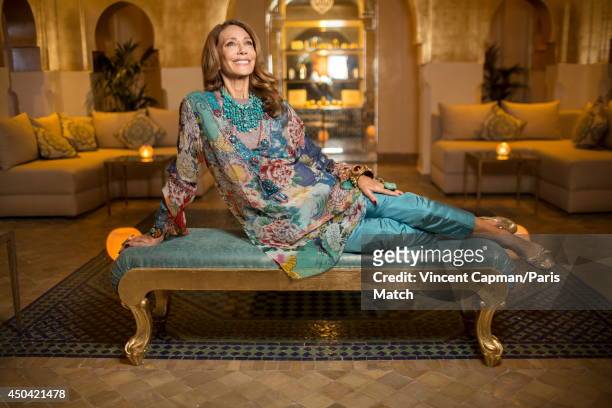 Actress and the designer of the SPA Sofitel Marrakech, Marisa Berenson is photographed for Paris Match on December 04, 2013 in Marrakech, Morocco.