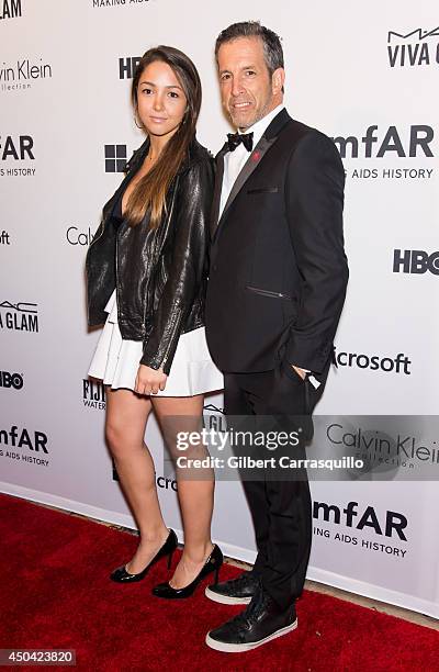 Designer Kenneth Cole and daughter Catie Cole attend the amfAR Inspiration Gala New York 2014 at The Plaza Hotel on June 10, 2014 in New York City.