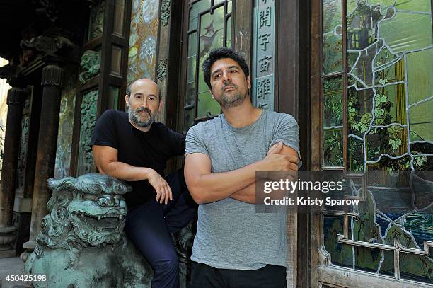 Javier Camara and Cesc Gay pose during the 'Una Pistola En Cada Mano' Paris Photocall at Cinema La Pagode on June 11, 2014 in Paris, France.