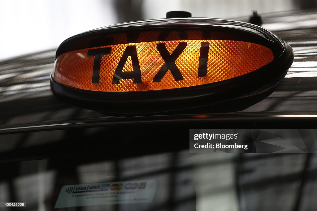 Taxi Drivers In London Protest Against Uber's Car Sharing App