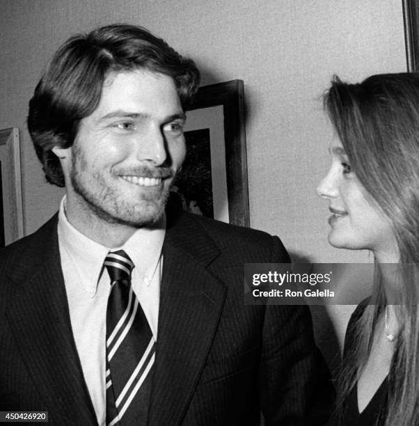 Christopher Reeve and Gae Exton attend John Denver Photo Exhibit on December 1, 1980 at Hammer Galleries in New York City.