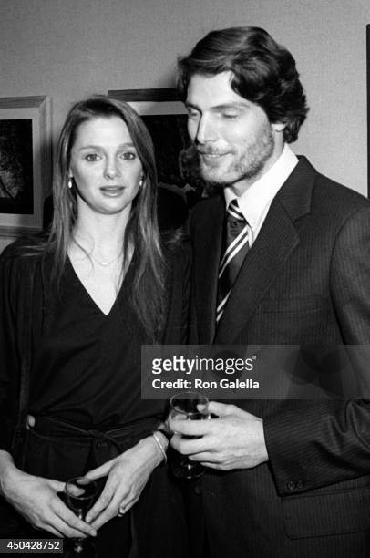 Christopher Reeve and Gae Exton attend John Denver Photo Exhibit on December 1, 1980 at Hammer Galleries in New York City.