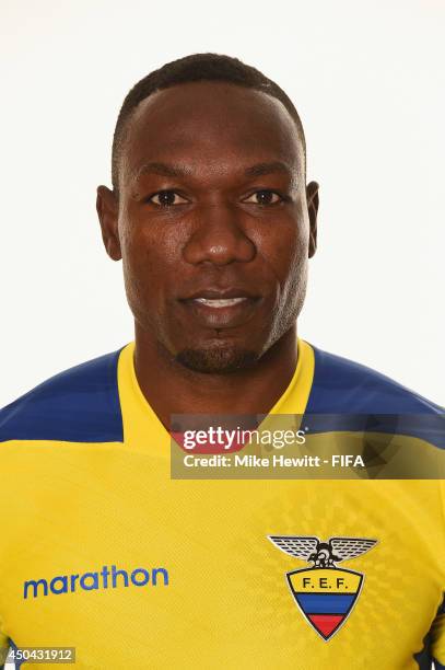 Walter Ayovi of Ecuador poses during the official FIFA World Cup 2014 portrait session on June 10, 2014 in Porto Alegre, Brazil.