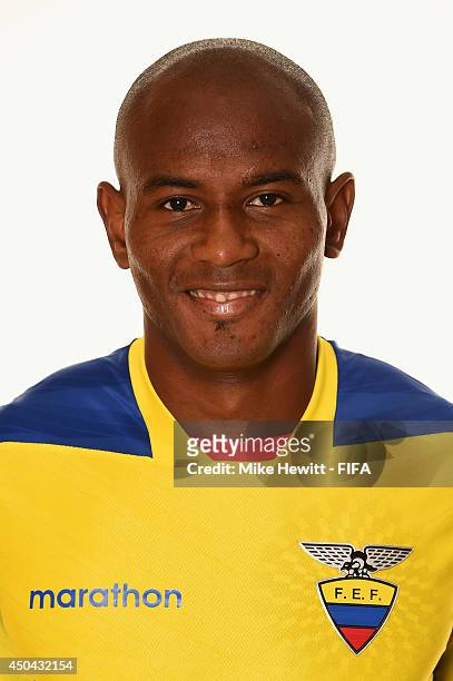 Oscar Bagui of Ecuador poses during the official FIFA World Cup 2014 portrait session on June 10, 2014 in Porto Alegre, Brazil.