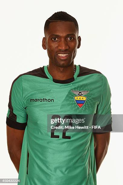 Alexander Dominguez of Ecuador poses during the official FIFA World Cup 2014 portrait session on June 10, 2014 in Porto Alegre, Brazil.