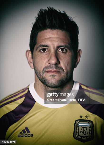 Agustin Orion of Argentina poses during the official FIFA World Cup 2014 portrait session on June 10, 2014 in Belo Horizonte, Brazil.